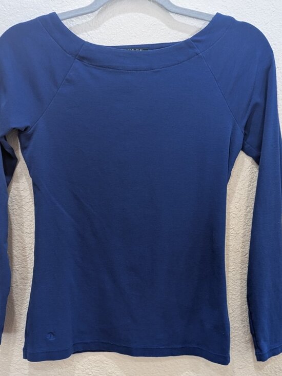 Lauren Ralph Lauren Tops - Lauren Ralph Lauren Blue Long Sleeve Top Women’s Small Cotton Stretch Casual